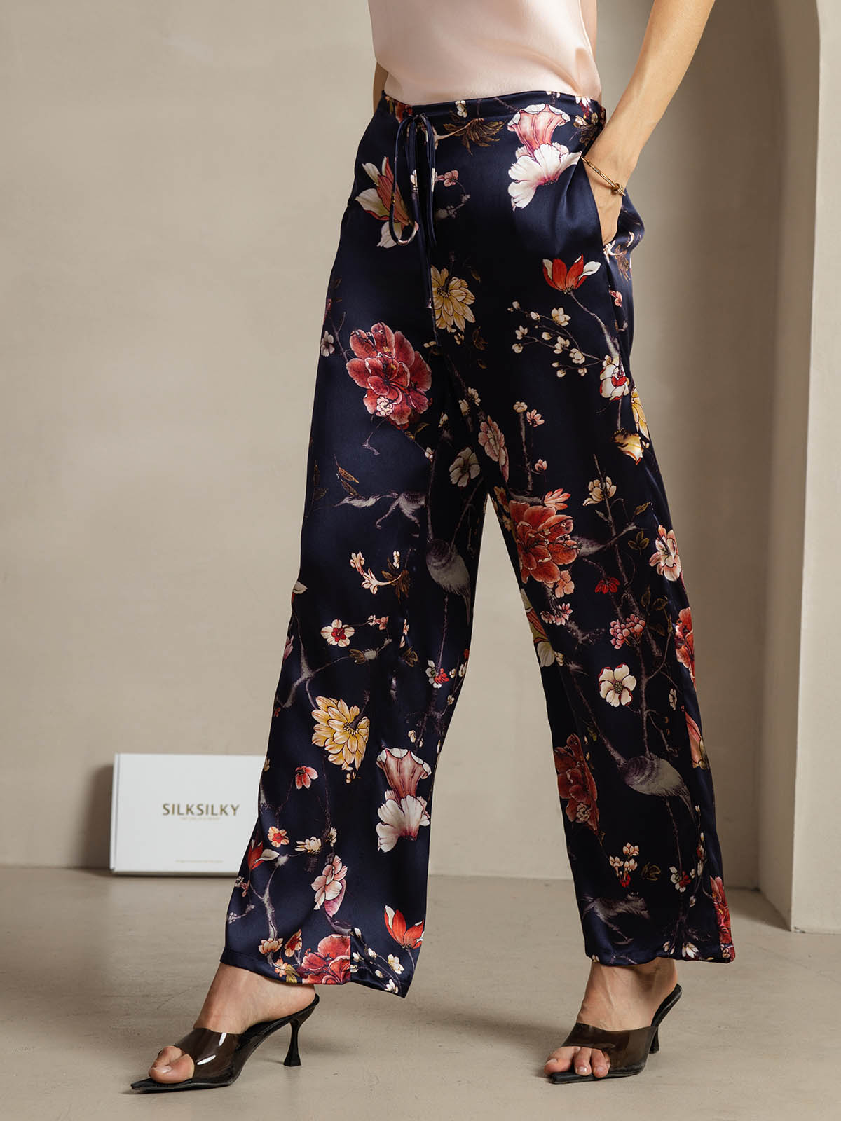 [Marin Blommor] SilkSilky-SE 19Momme Silke Womens Pants 003