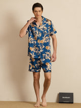 [Navy Drake] SilkSilky-SE Short Sleeve Notchkrage Herr Pyjama 006