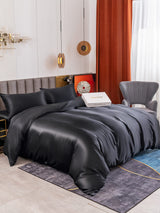 [Svart] SilkSilky-SE 19Momme Rent Silke Bedding Set 001