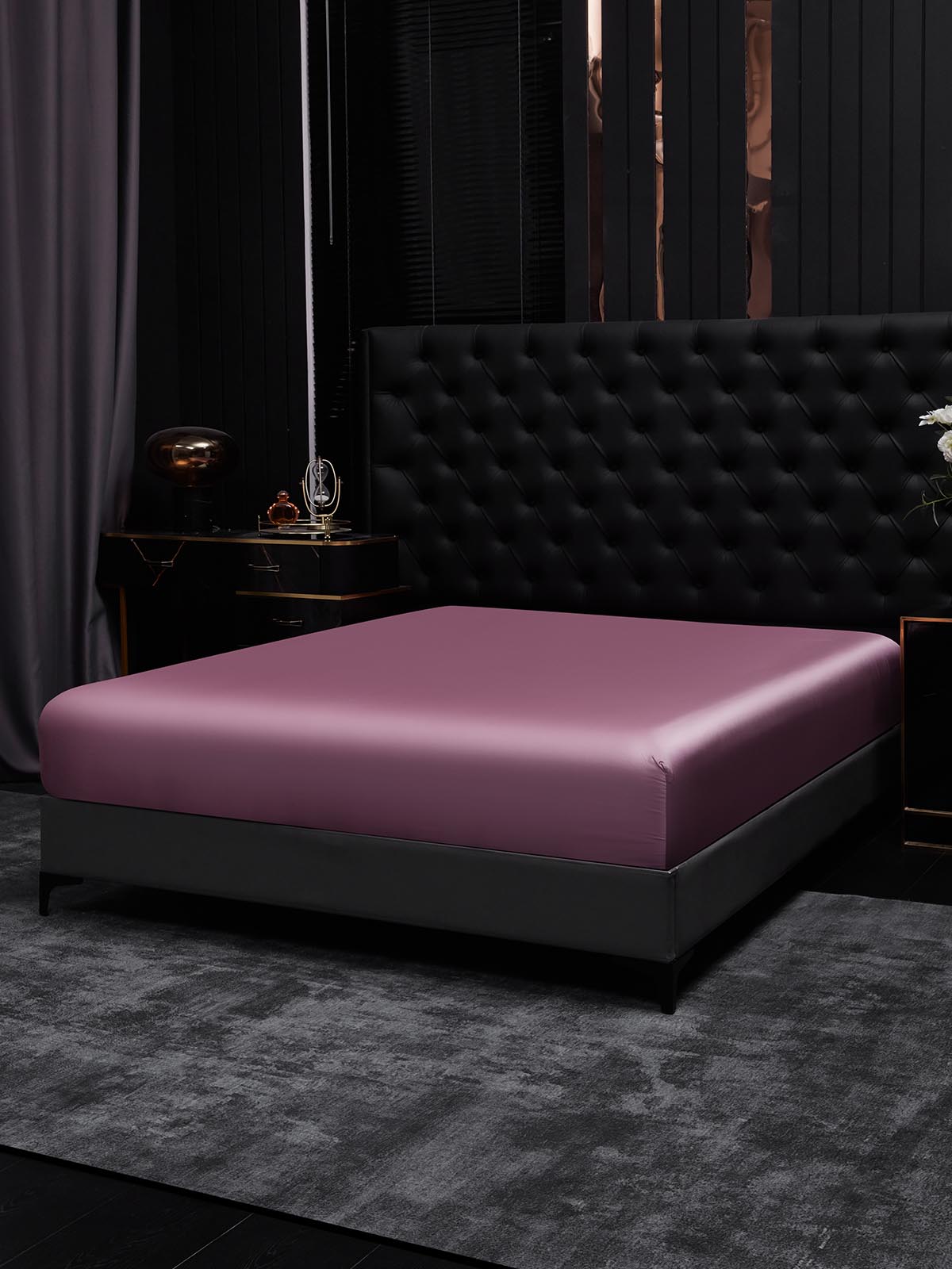 [Blek Mauve] SilkSilky-SE 22Momme Rent Silke Sheet 002,