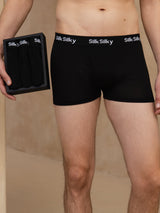 [Svart] SilkSilky-SE 100% Silk Jersey Herr Underkläder 001