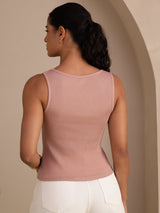 [Rosa] SilkSilky-SE Sleeveless Round Neck Cami Toppar 002