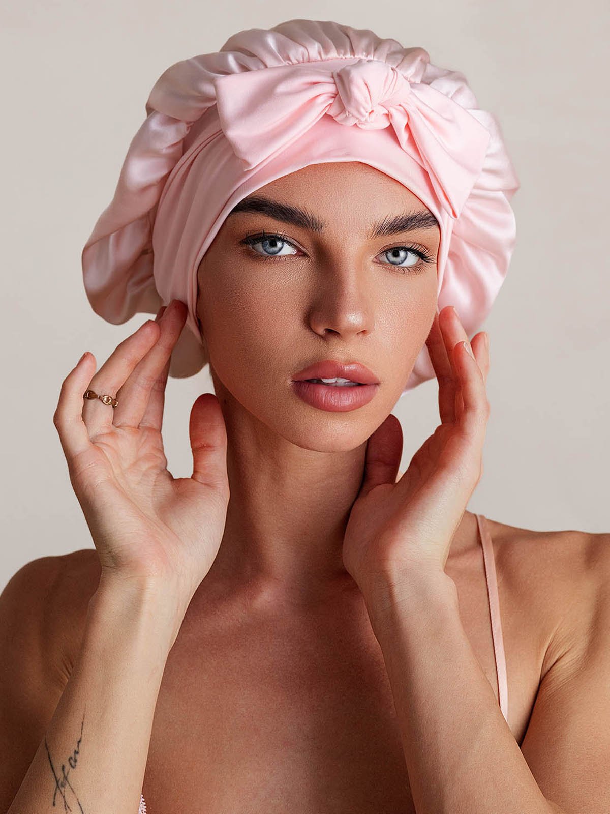SilkSilky-SE Rent Silke Sleep Cap Ljusrosa 001