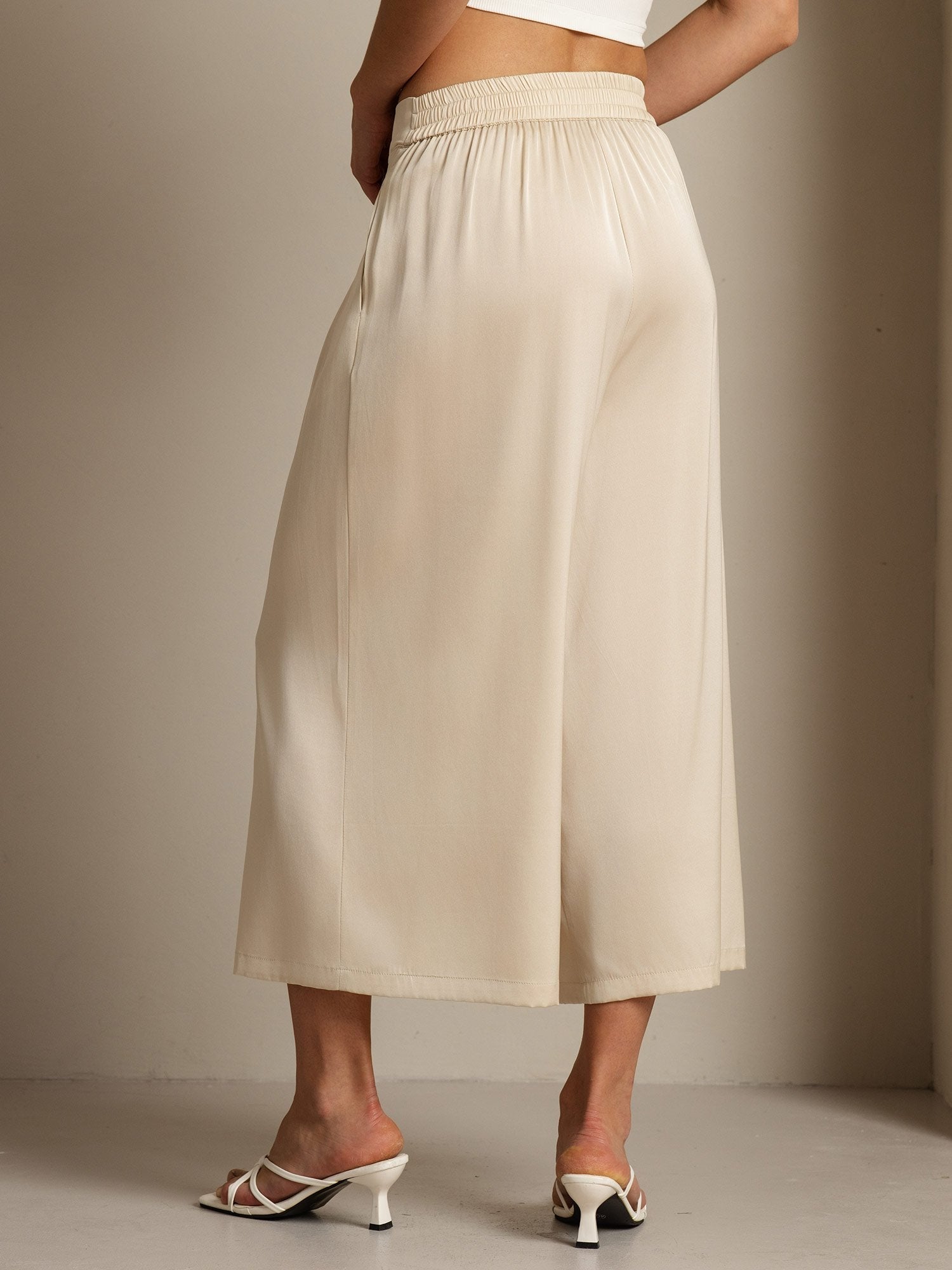 [Beige] SilkSilky-SE 19Momme Silke Womens Pants 002