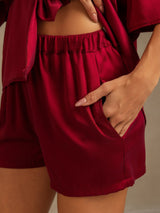 [Vin] SilkSilky-SE 19Momme Hårärm Notchkrage Dam Pyjama 005