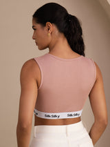 [Rosa] SilkSilky-SE Sleeveless Crew Neck Cami Toppar 002