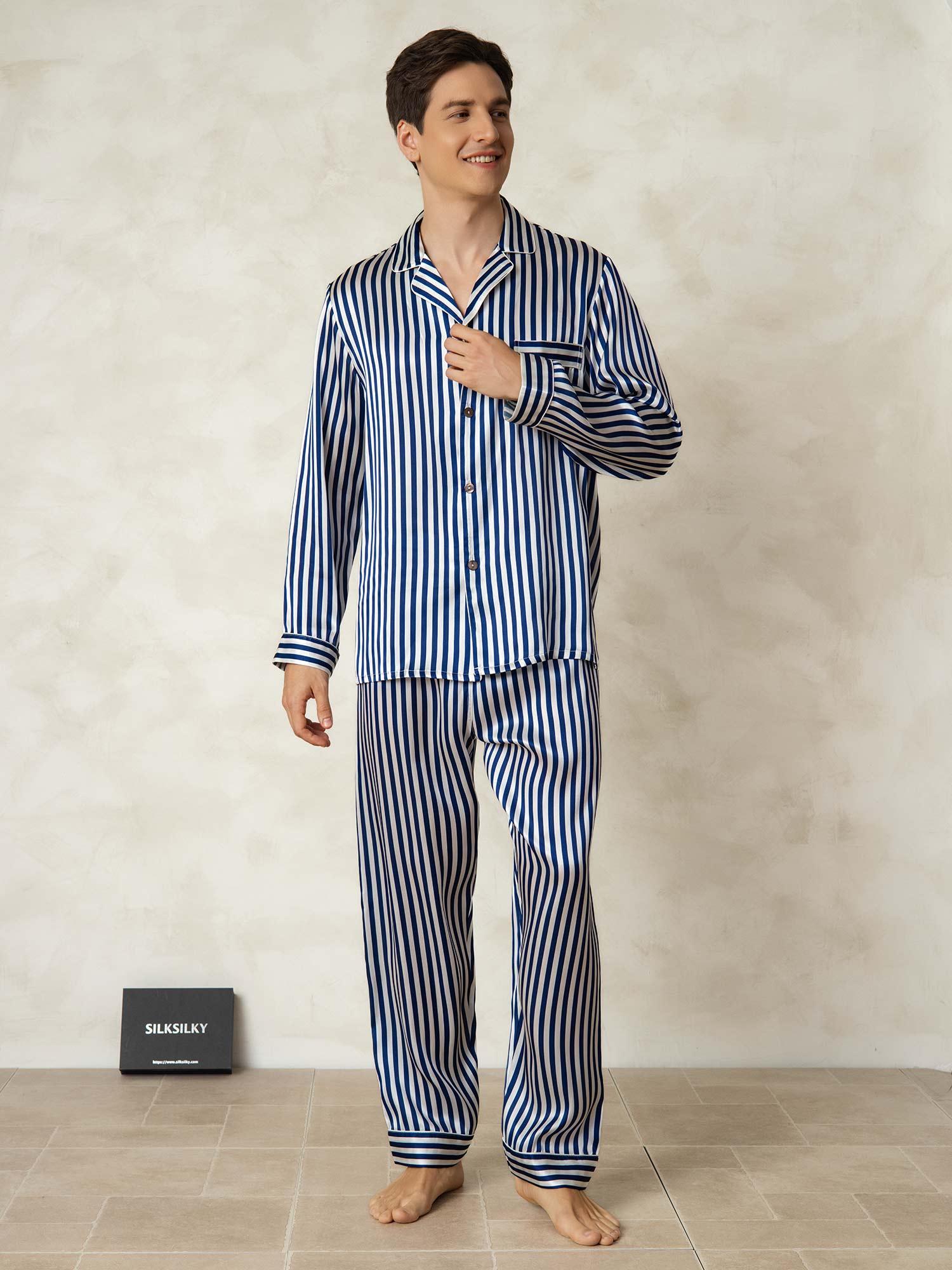 [Marin Rand] SilkSilky-SE 19Momme Rent Silke Mens Pajamas 003