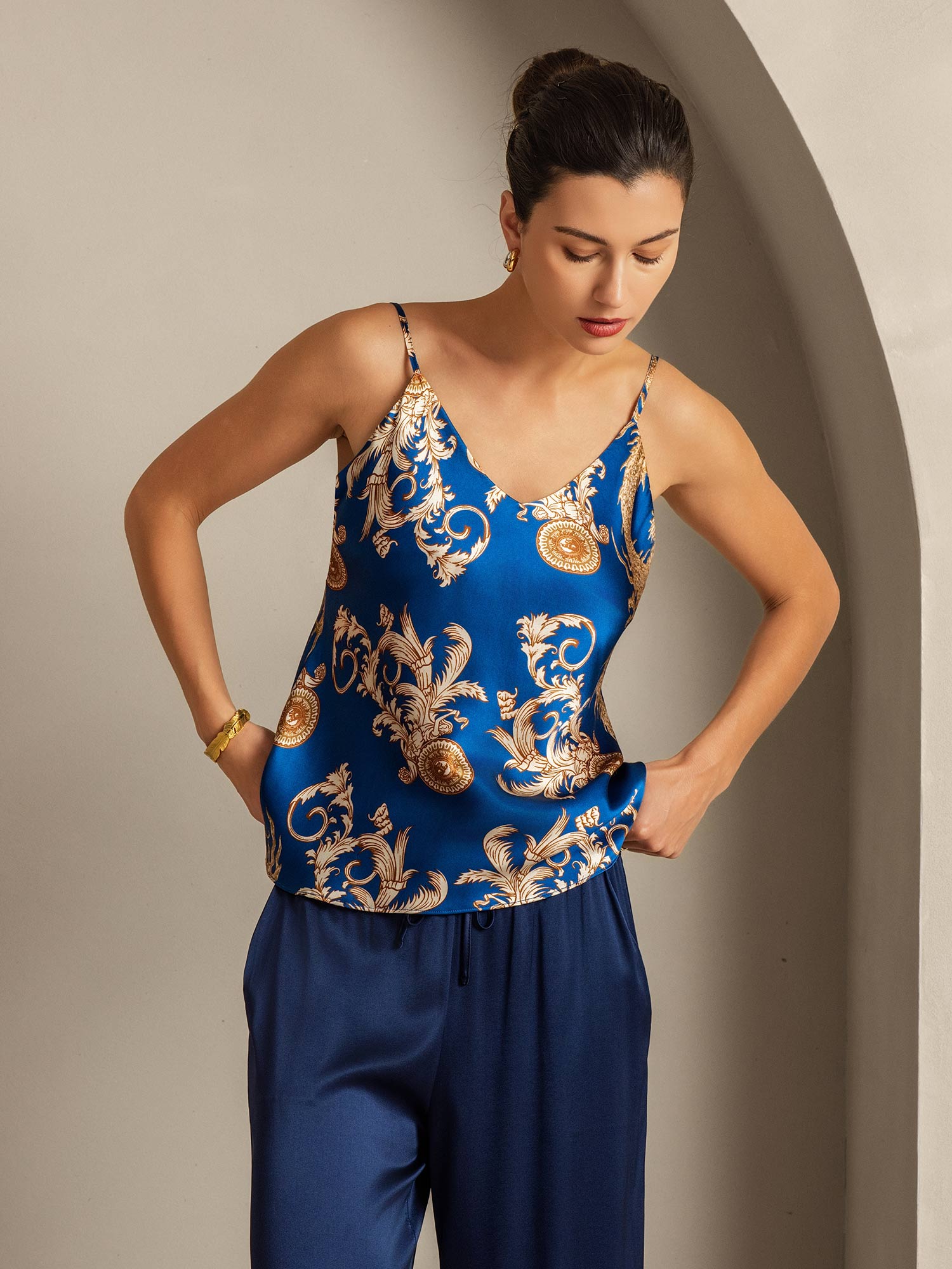 [Navy Drake] SilkSilky-SE Rent Silke Camisoles 007