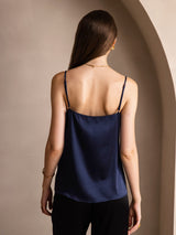 [Mörkblå] SilkSilky-SE Spaghetti Strap Cami Toppar 002