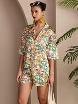 [Sandkrokodil] SilkSilky-SE Short Sleeve Notch Collar Dam Pyjama 004