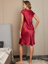 [Vin] SilkSilky-SE Cap Sleeve V Neck Nattlinne 002