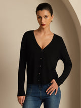 [Svart] SilkSilky-SE Long Sleeve Dam Cardigan 003