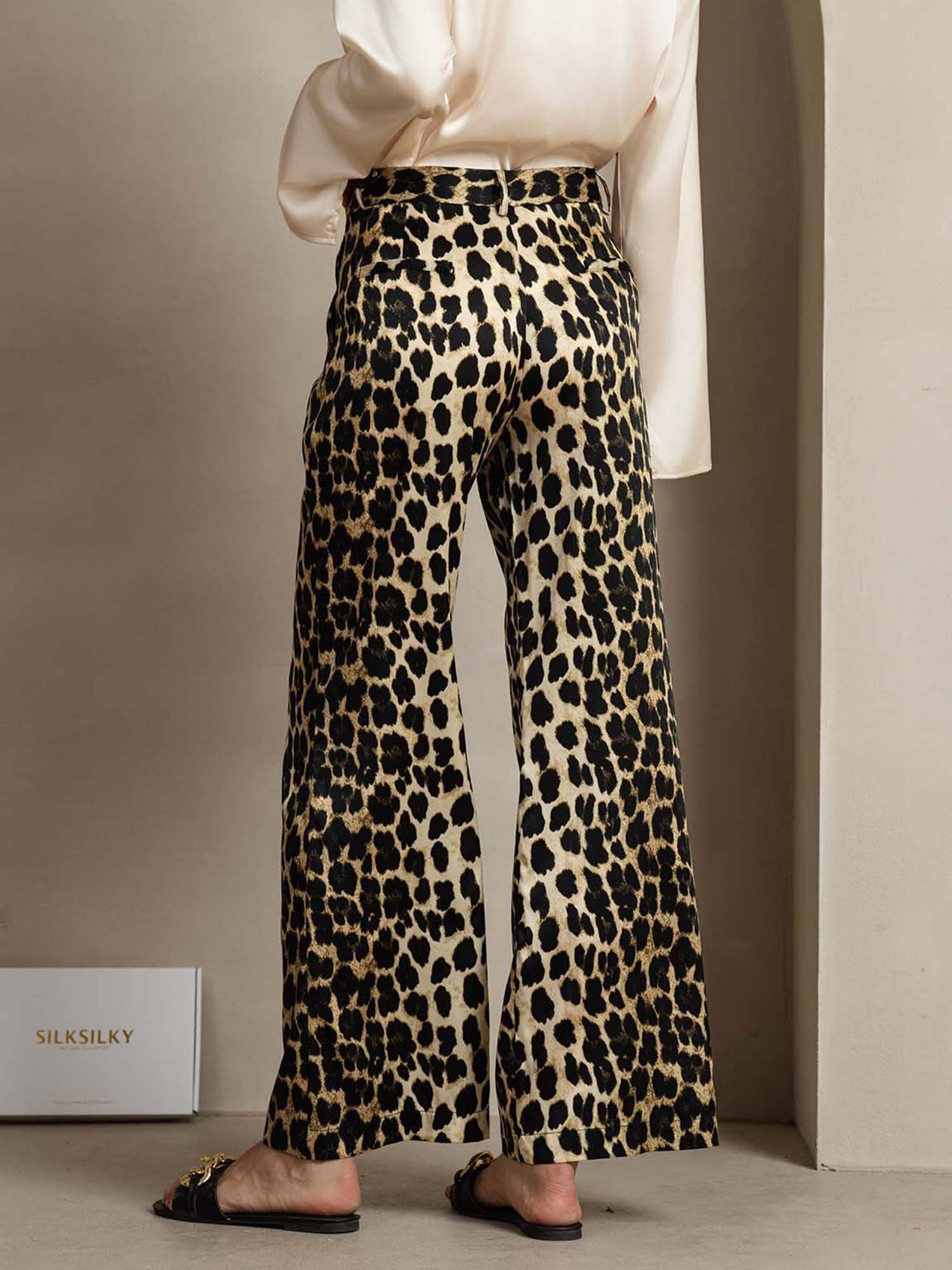 [Leopard] SilkSilky-SE 19Momme Silke Womens Pants 002