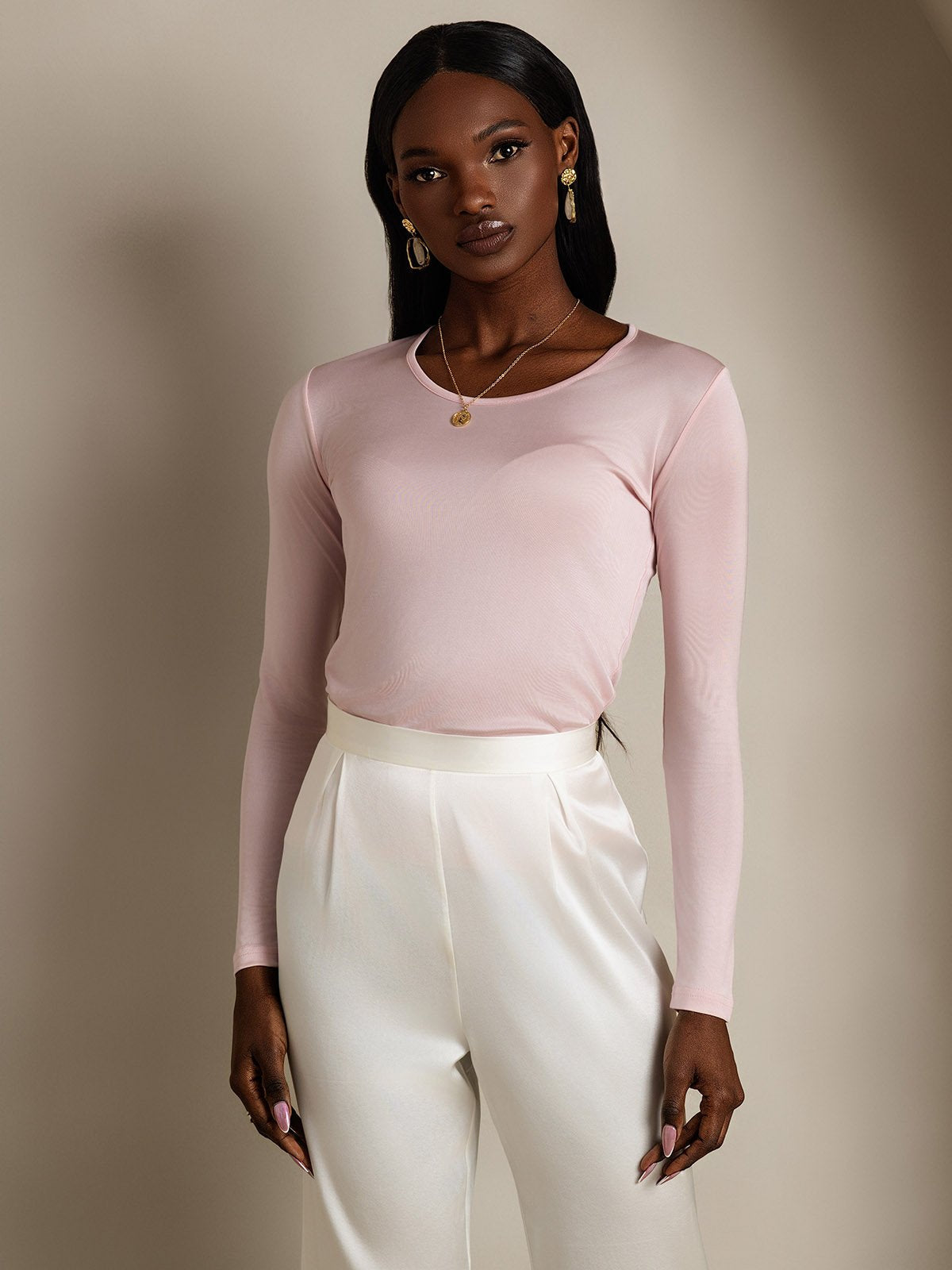 [Korallrosa] SilkSilky-SE Silke Womens T-Shirt 003