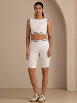 [Vit] SilkSilky-SE Sleeveless Crew Neck Cami Toppar 007