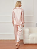 SilkSilky SE Rent Silke Lång Ärm Slag Dam Pyjama Rosa 002