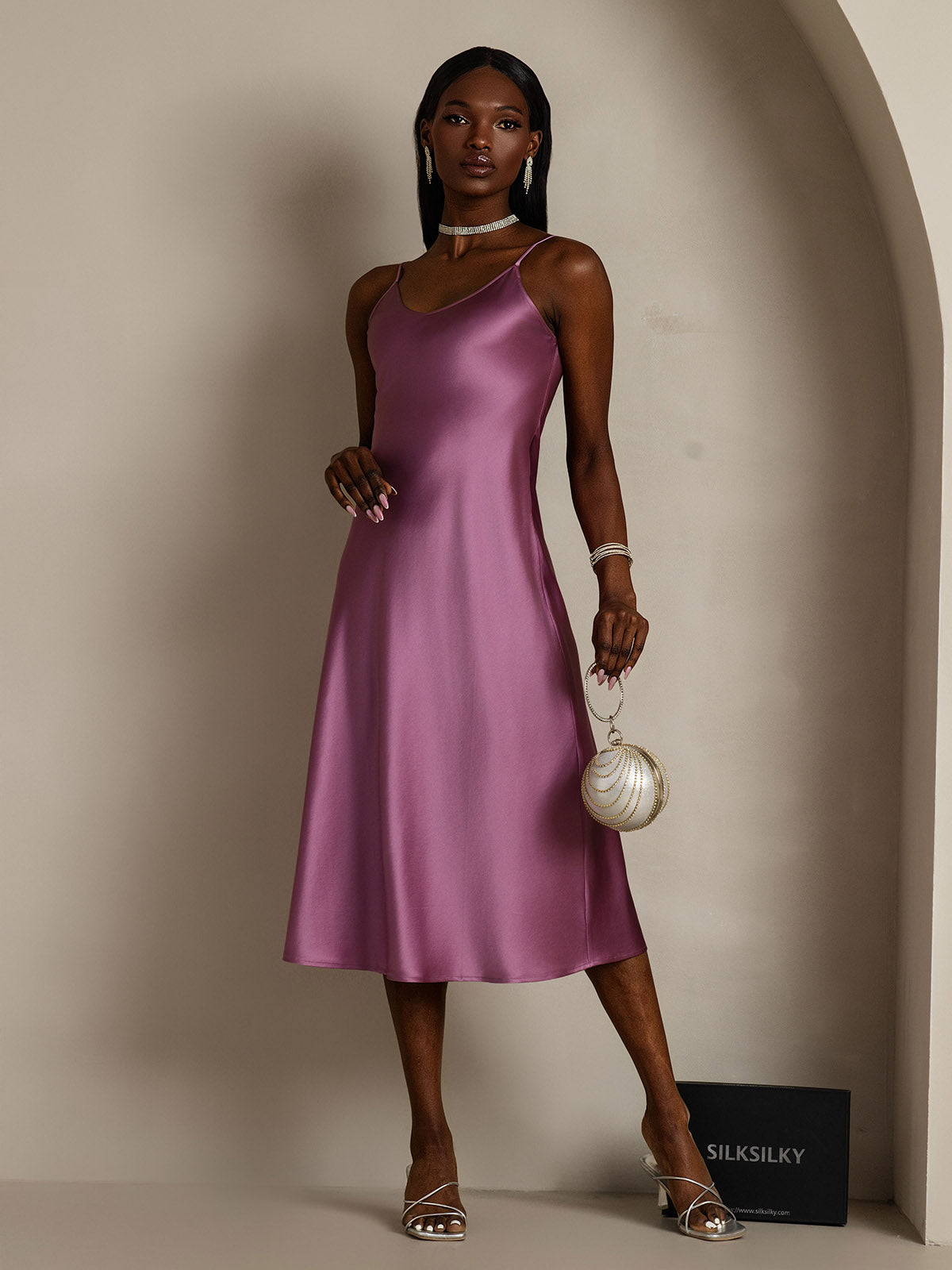 [Mörklila] SilkSilky-SE Rent Silke Dress 005