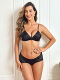 SilkSilky SE Silke Stickad Bra&Panty Set Svart 002