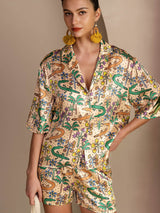 [Sandkrokodil] SilkSilky-SE Short Sleeve Notch Collar Dam Pyjama 005