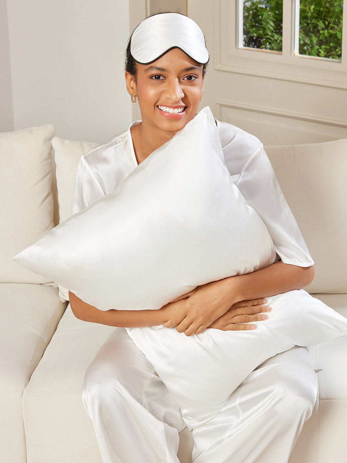 SilkSilky SE 22Momme Rent Silke Pillowcase Set Vit 001