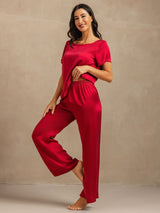 [Vin] SilkSilky-SE 19Momme Kort Ärm Dam Pyjama 003