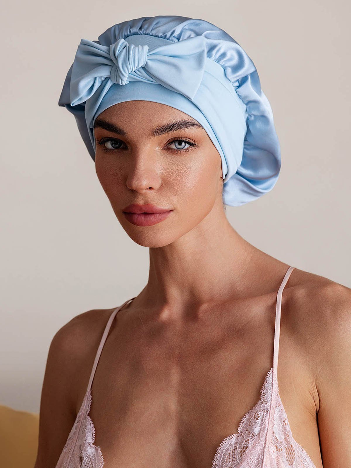 SilkSilky-SE Rent Silke Sleep Cap Himmelsblå 006