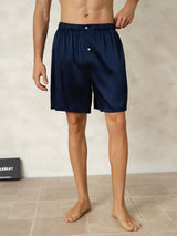 [Mörkblå] SilkSilky-SE Men's Sleep Shorts 001