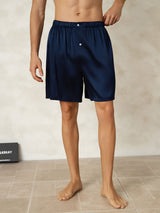 [Mörkblå] SilkSilky-SE Men's Sleep Shorts 001