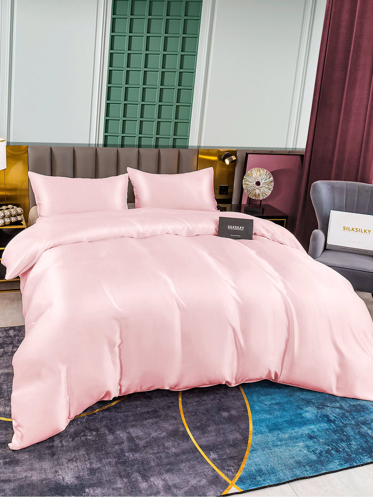 [Rosa] SilkSilky-SE 25Momme Rent Silke Bedding Set 003