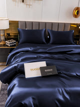 [Mörkblå] SilkSilky-SE 19Momme Rent Silke Bedding Set 005