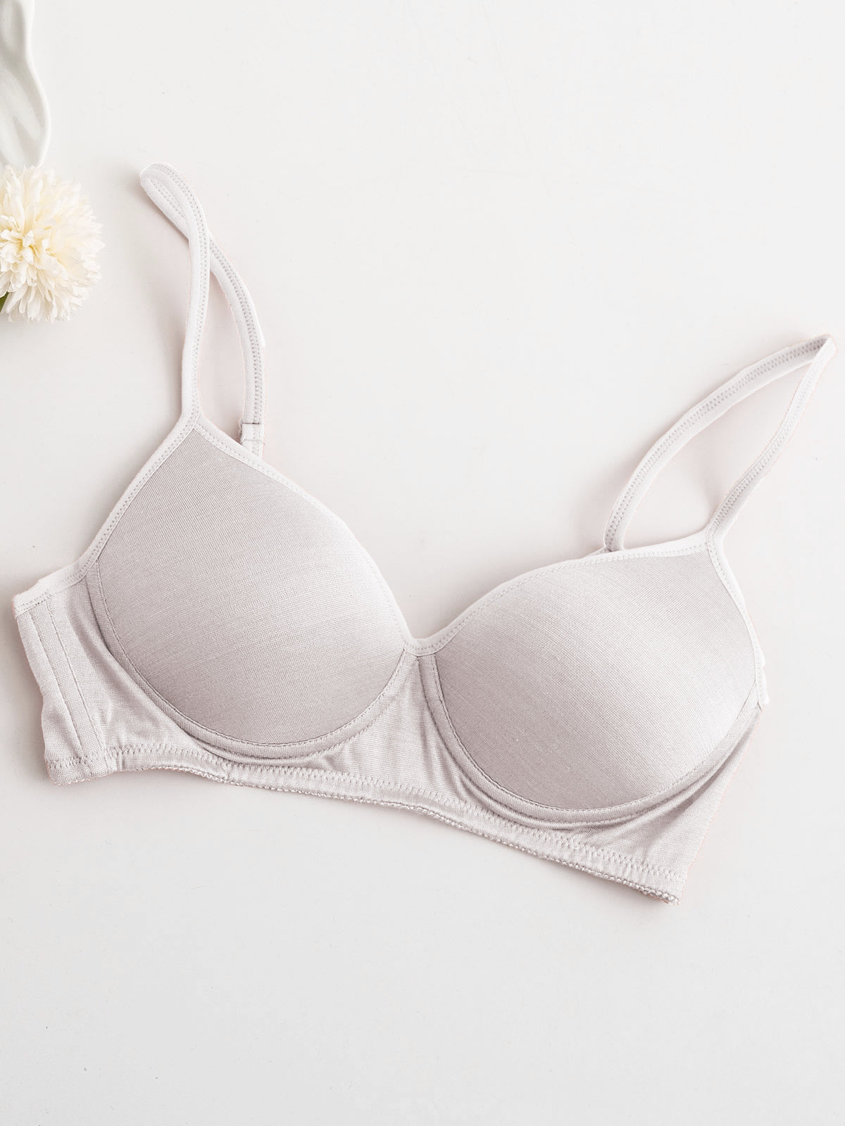 [Vit] SilkSilky-SE Silke Stickad Bra 005