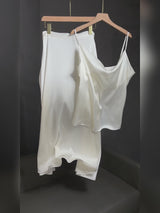 SilkSilky-SE Spaghetti Strap Cowl Neck Women's Outfit Sets video 001