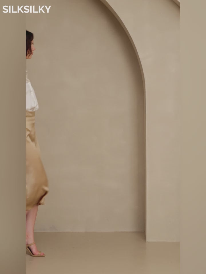 SilkSilky-SE 19Momme Silke Skirt video 001