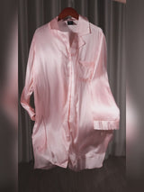 SilkSilky-SE Long Sleeve Lapel Collar Dam Sömnskjorta video 001