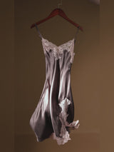 SilkSilky-SE Spaghetti Strap V Neck Nattlinne video 001