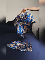 SilkSilky-SE Short Sleeve Lapel Collar Dam Pyjama video 001