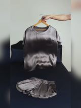 SilkSilky-SE Short Sleeve Round Neck Dam Pyjama video 001