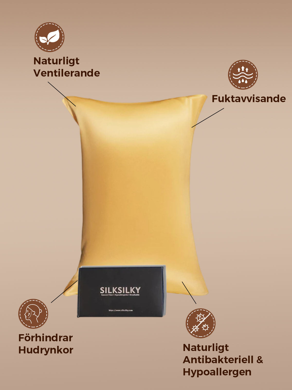 22Momme 100% Ren Silke Örngott - Kuvertförslutning
