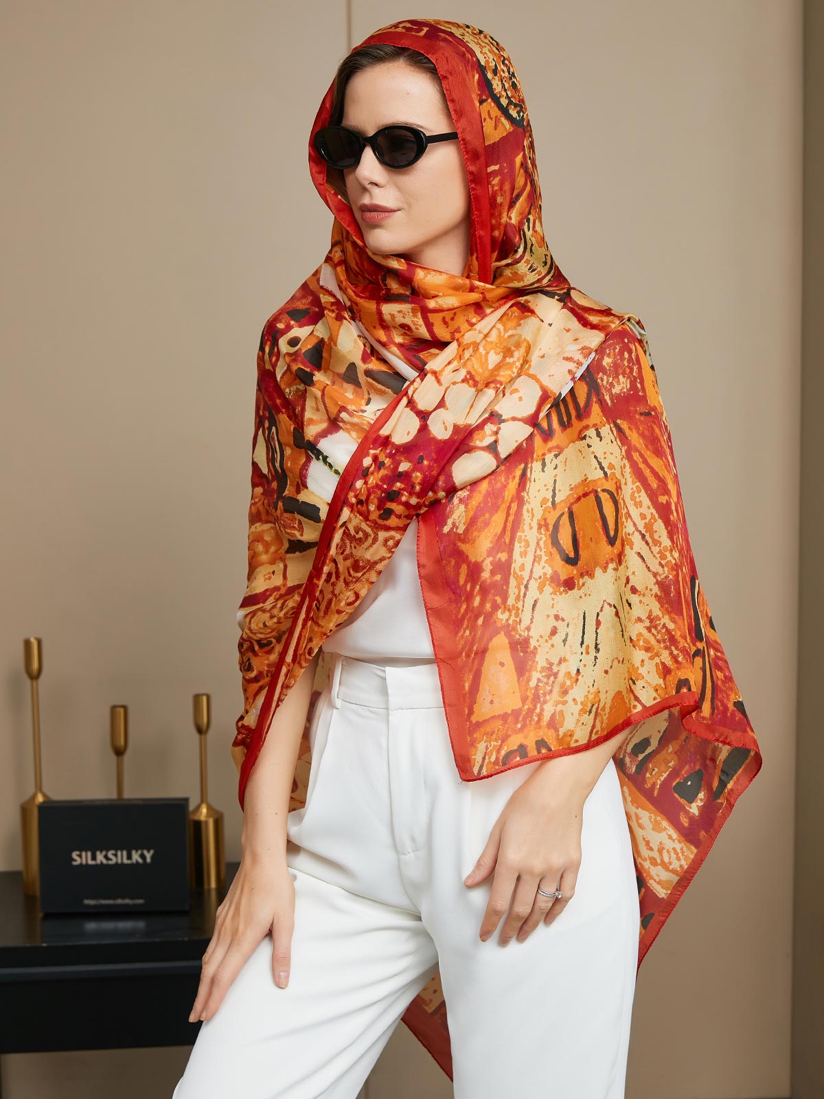 SilkSilky SE Rent Silke Scarf Multi 006