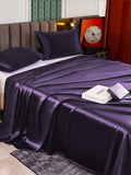 SilkSilky SE 25Momme Rent Silke Bedding Set Mörklila 004